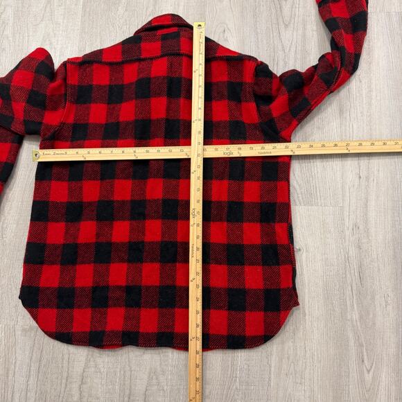 Vintage Monterey Buffalo Check Plaid Shacket Flannel Men's Large Red Black 60s - Picture 6 of 6
